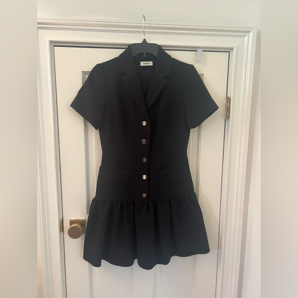 Sandro Button Up Tweed Dress Nwt!!
